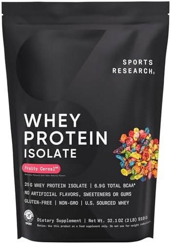 Sports Research® Whey Protein Isolate Powder Dutch Chocolate, 5.42lb Bag|B08PYB6SY9