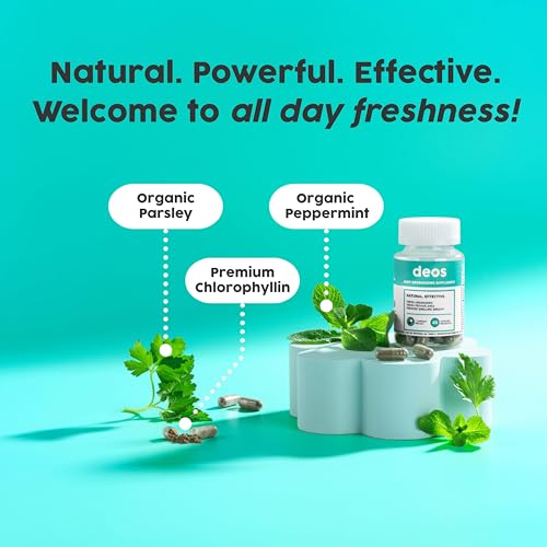 DEOS Internal Deodorant Supplement – Full Body Deodorizer for Gut Health, Skin Health, Detox & Digestion Support – Natural Odor Control Chlorophyll Pills for Head-to-Toe Freshness | 30 Capsules|B0DJ3L26SS