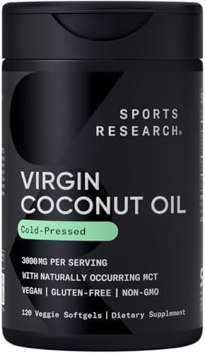 Sports Research® Organic Coconut Oil 3000mg, 120 Softgels|B00JGE0Z1K