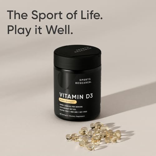 Sports Research® Vitamin D3 2000iu/50mcg with Coconut Oil, 360 Softgels|B017TAU3XM