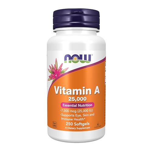 NOW Supplements, Vitamin A (Fish Liver Oil) 25,000 IU, Essential Nutrition, 250 Softgels|B001B4P0I6