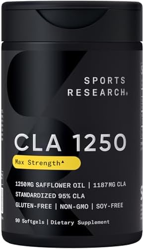 Sports Research® CLA 1250mg, 180 Softgels|B01F2OG8B8