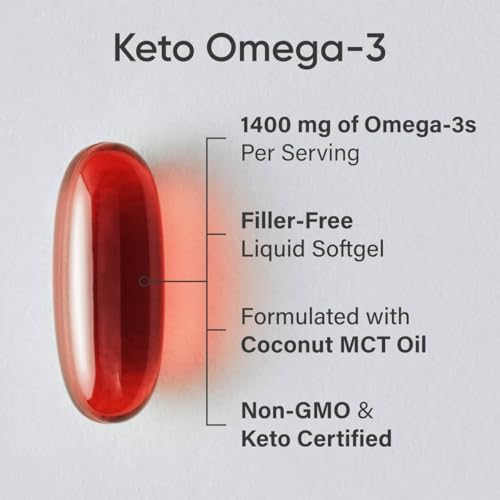 Sports Research® Keto Omega-3 Fish Oil 1400mg, 120 Softgels|B07NXYCNQN