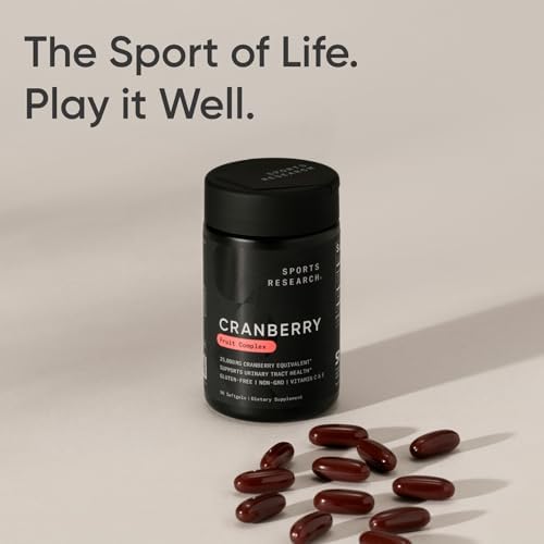 Sports Research® Cranberry Fruit Complex 500mg, 90 Softgels|B018WPVDIC