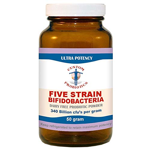 Five Strain Bifidobacteria Probiotic Powder by Custom Probiotics (50 gram)|B07CV3XC8V