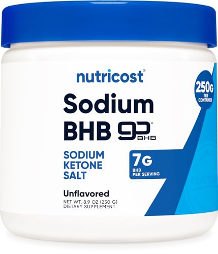 Nutricost Sodium BHB Powder (250g) Unflavored - Keto Supplement, Beta-Hydroxybutyrate Salt|B0CNV45Z4L