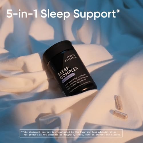 Sports Research® Sleep Complex (Melatonin-Free), 60 Veggie Capsules|B0DCC4TYP2