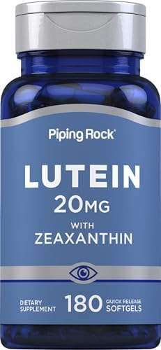 Piping Rock Lutein and Zeaxanthin Supplement | 20mg | 180 Softgels | from Marigold Extract | Non-GMO, Gluten Free|B00F9EYM42