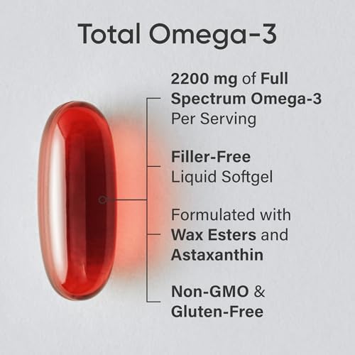 Sports Research® Total Omega-3 Fish Oil 2200mg w/Astaxanthin, 120 Count|B083G9K6M5