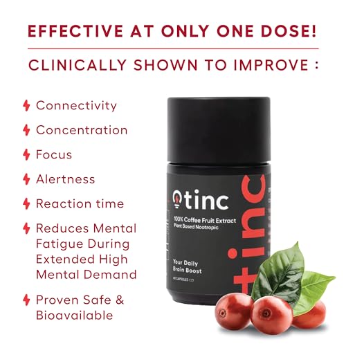 Tinc Extra Strength Brain Supplements for Memory and Focus, Healthy, for Mental Clarity & Concentration, Cognitive Support & Alertness (60 Capsules)|B0D38DTBL9