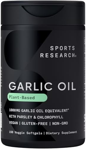 Sports Research® Odorless Garlic Oil, 150 Plantgel™ Capsules|B07NYWGRNT