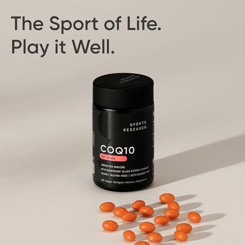 Sports Research® CoQ10 w/Bioperine®, 120 Count Plantgels™|B07LC4VQTH
