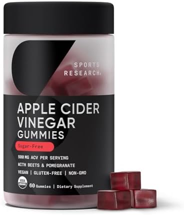 Sports Research® Apple Cider Vinegar 500mg w/Cayenne Pepper, 120 Capsules|B07MZFHKDC