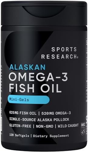 Sports Research® Omega-3 Fish Oil Minis from Wild Alaska Pollock, 120 Count|B0CHN9X9S2