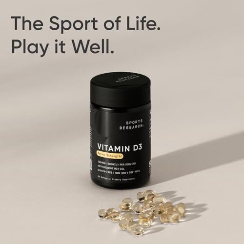 Sports Research® Vitamin D3 5000iu/125mcg with Coconut Oil, 30 Softgels|B07GKZVVG6