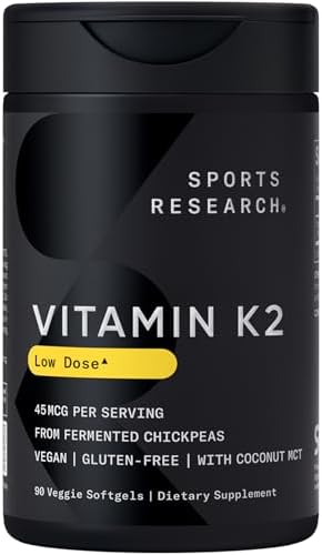 Sports Research® Vitamin K2 as MK-7 100mcg, 60 Count Plantgels™|B00JGCPAYY
