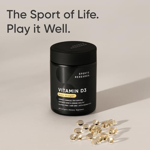 Sports Research® Vitamin D3 4000iu/100mcg with Coconut MCT Oil, 360 Count|B0CTVP683Q