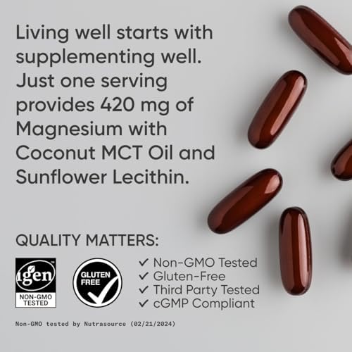 Sports Research® Magnesium Oxide 420mg w/Coconut MCT Oil, 90 Softgels|B0CWS9SHFM