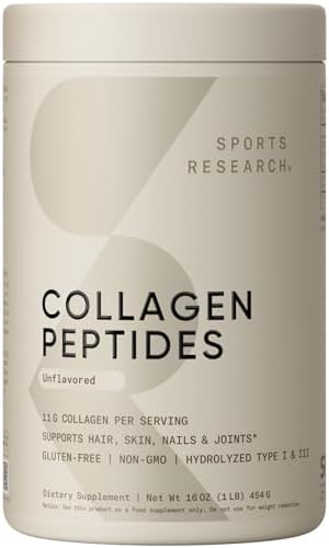 Sports Research® Collagen Peptides Protein Powder 16oz (Unflavored)|B00XQ2XGAA