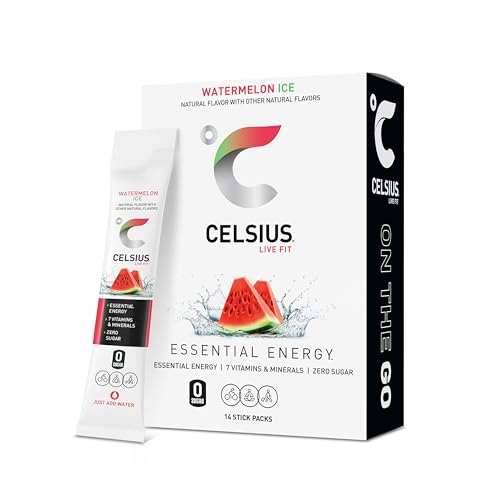 CELSIUS On The Go Blueberry Lemonade, Sugar Free Energy Drink Mix (14 Sticks per Pack)|B0CJVS18JS