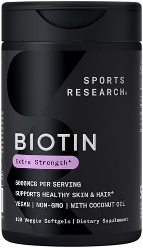 Sports Research® Biotin 10,000mcg w/Coconut Oil, 120 Count Plantgels™|B00T56FQAE