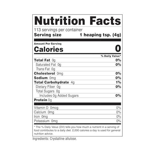 Nutricost Allulose Sweetener (1 LB) - KETO Sugar, 0 Calorie, Low Carb, Natural Sugar Alternative, Crystalline Powder|B07VLPB3NY