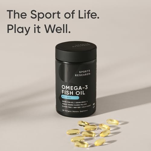 Sports Research® Omega-3 Fish Oil Minis from Wild Alaska Pollock, 120 Count|B0CHN9X9S2
