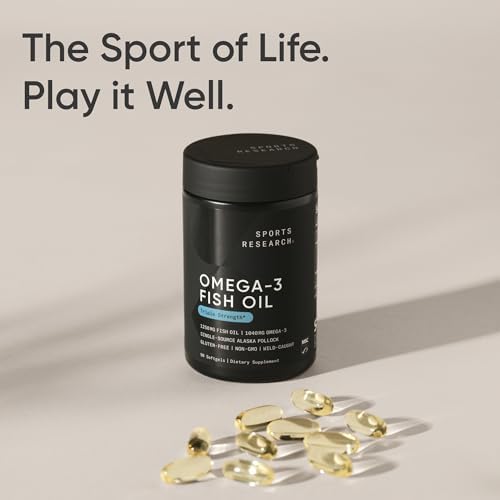 Sports Research® Omega-3 Fish Oil 1250mg from Wild Alaska Pollock, 90 Count|B07DX89ZHN
