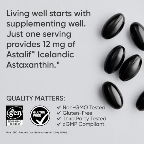 Sports Research® Icelandic Astaxanthin 12mg w/Coconut Oil, 60 Softgels|B07V574YYY