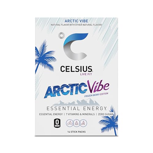 CELSIUS® On-the-Go Powder Sticks Arctic Vibe, Essential Energy 2.5 Oz (14 Sticks per Pack)|B0D52J9X1N