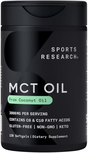 Sports Research® Coconut MCT Oil 3000mg, 120 Softgels|B01LZGT0FL