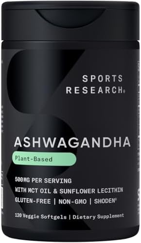 Sports Research® Ashwagandha w/Coconut MCT Oil, 60 Softgels|B0CTYQT78S