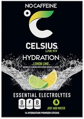 CELSIUS Hydration™ Lemon Lime, Sugar Free Electrolyte Hydration Drink Mix (Pack of 14)|B0DS2WJZL6