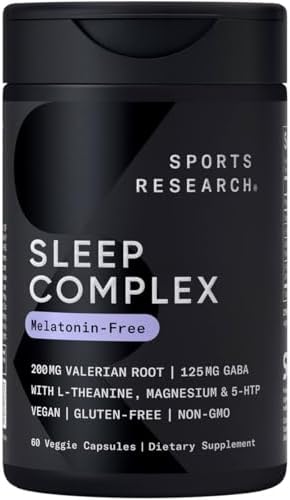 Sports Research® Sleep Complex (Melatonin-Free), 60 Veggie Capsules|B0DCC4TYP2