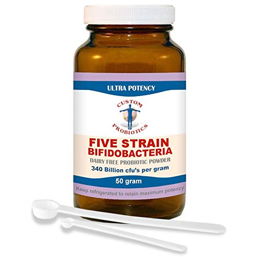 Five Strain Bifidobacteria Probiotic Powder by Custom Probiotics (50 gram)|B07CV3XC8V