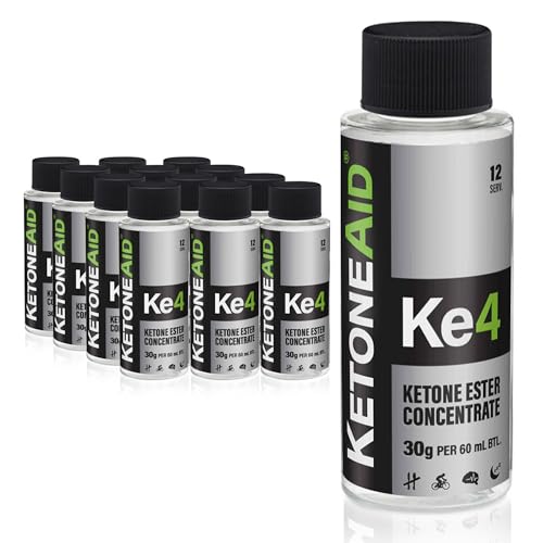 KetoneAid Ke4 Ketone Ester Concentrate | Not a Ketone Salt, No Sugar, No Caffeine | Exogenous D-BHB Ester | 12 Serving Per Bottle (12 Count)|B07VTL1TT5