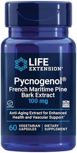 Life Extension Pycnogenol – French Maritime Pine Bark Extract – Scientifically Studied Healthy Aging & Vascular Health Supplement – Non-GMO, Gluten-Free, Vegetarian – 60 Capsules|B00B0YI97Q