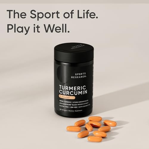 Sports Research® Turmeric Curcumin w/Coconut Oil & BioPerine® - 120 Count|B00A39MPNI