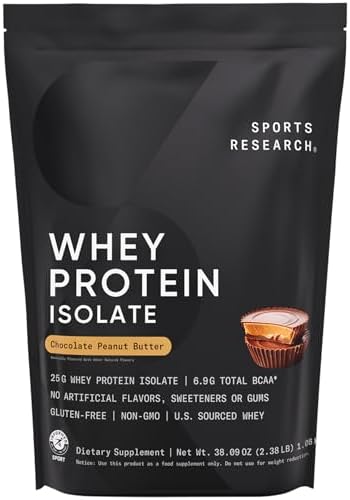 Sports Research® Whey Protein Isolate Powder Dutch Chocolate, 5.42lb Bag|B08PYB6SY9