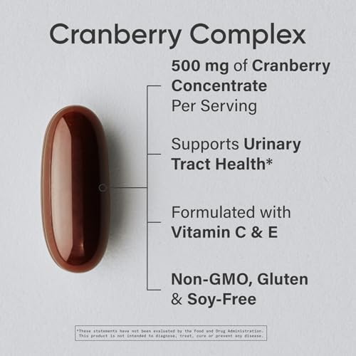 Sports Research® Cranberry Fruit Complex 500mg, 90 Softgels|B018WPVDIC