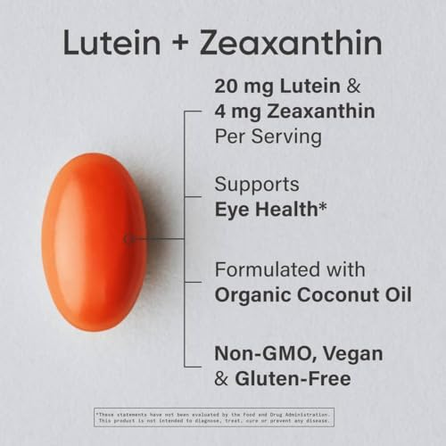 Sports Research® Lutein + Zeaxanthin w/Organic Coconut Oil, 120 Plantgels™|B07DFRQFQT