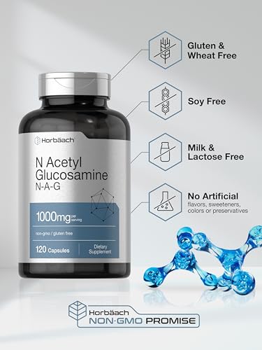 Horbaach N-Acetyl Glucosamine 1000 mg | 120 Capsules | N-A-G Supplement Pills | Non-GMO & Gluten Free|B0CGVW9XCL