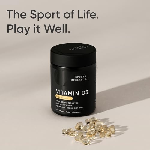 Sports Research® Vitamin D3 1000iu/25mcg with Coconut Oil, 360 Softgels|B01D0Q6ERS