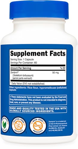 Nutricost Zembrin (Sceletium Tortuosum) 60 Capsules (50mg Each) - Vegetarian Capsules, Non-GMO, Gluten Free|B0CN3Z1ZGF