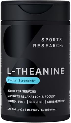 Sports Research® L-Theanine 200mg with Suntheanine®, 60 Softgels|B00TXY32FY