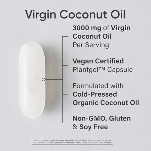 Sports Research® Organic Coconut Oil 3000mg, 120 Softgels|B00JGE0Z1K