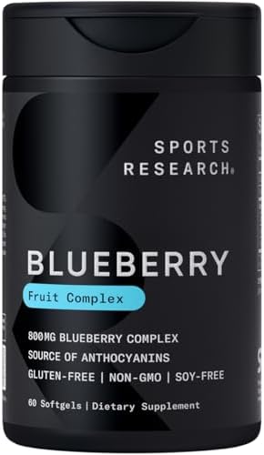 Sports Research® Blueberry Fruit Complex 800mg, 60 Softgels|B00TP4PYRG