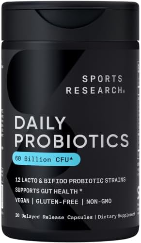 Sports Research® Daily Probiotics 60 Billion CFU w/Prebiotics, 30 Count|B08DZ9TL85