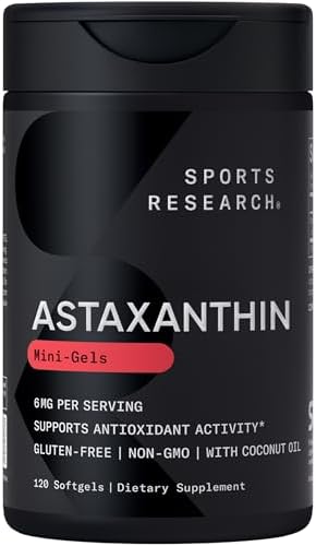 Sports Research® Icelandic Astaxanthin 6mg w/Coconut Oil - 120 Count|B07WP6KRN7