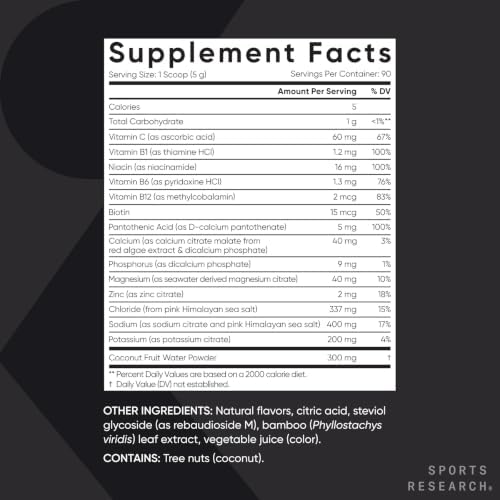 Sports Research® Hydrate Electrolytes Passion Fruit, 90 Servings|B0DJDTC9S8